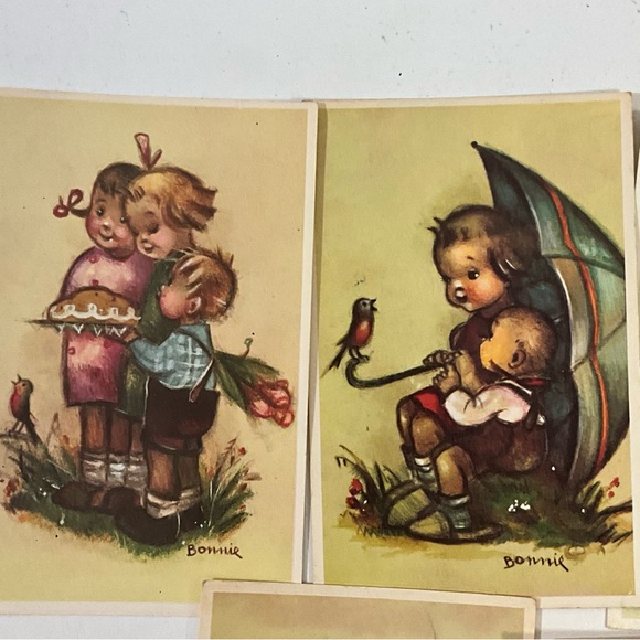 Vintage Lot of 5 Alfred Mainzer “Bonnie” Hummel like Kids Postcards Belgium - Picture 3 of 11